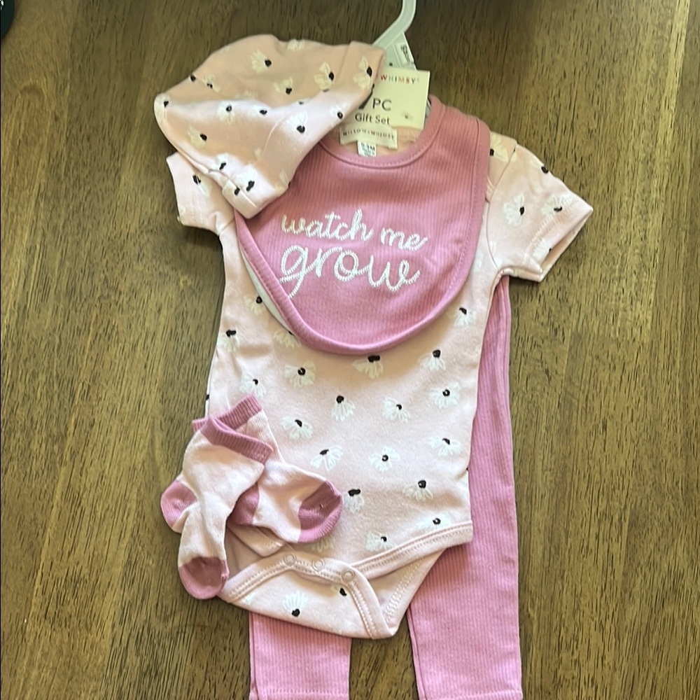 Willow and Whimsy Pink Baby One Piece Set